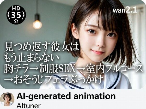 【35分HD】見つめ返す彼女はもう止まらない──胸チラ→制服SEX→室内フルコース→おそうじフェラぶっかけ  エロ画像702984