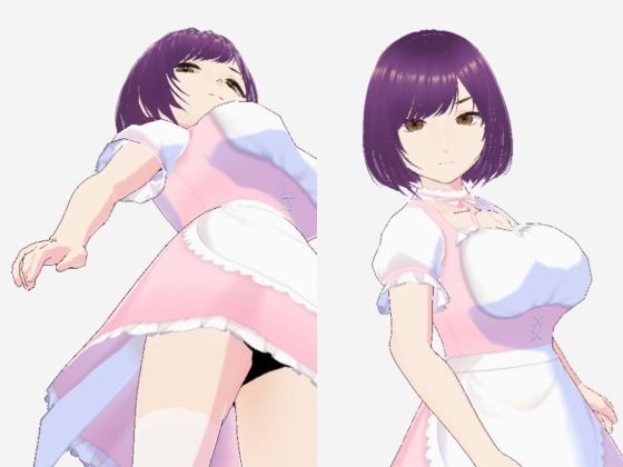パープルヘアの巨乳の女性（セリフなし  3DCGモデル  イラスト集）  エロ画像715249