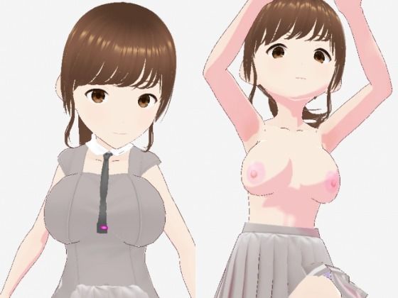 グレーと茶色の真ん中のような色の服のお姉さん（セリフなし  3DCGモデル  イラスト集）  エロ画像716916