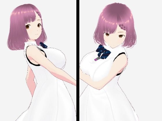 白いワンピース姿に薄いパープルヘアのお姉さん（セリフなし  3DCGモデル  イラスト集）  エロ画像722235