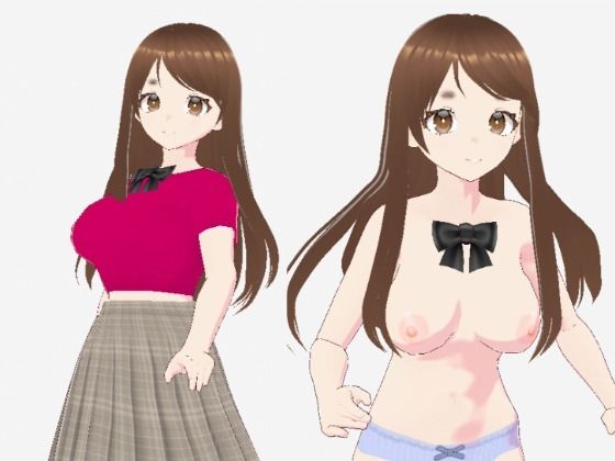 赤いシャツに蝶ネクタイの巨乳美女（セリフなし  3DCGモデル  イラスト集）  エロ画像725498