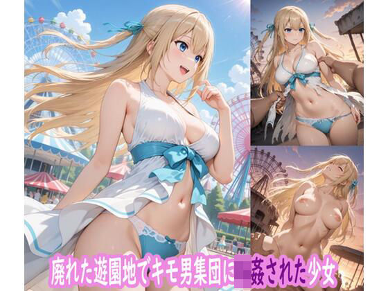 廃れた遊園地でキモ男集団に輪●された少女  エロ画像727806